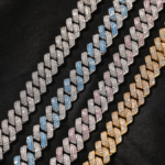 Vein Dynasty® 13mm Cuban Link Chain in 18K Gold-Plated Pure Copper with Cubic Zirconia