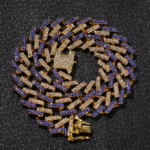 Vein Dynasty® 15mm Cuban Link Chain in 18K Gold-Plated Alloy with Crystal