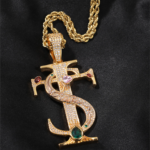 Vein Dynasty® TS Cross Pendant in 18K Gold-Plated Pure Copper with Cubic Zirconia